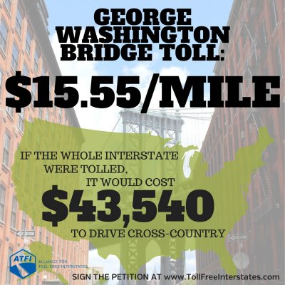 GWB Bridge Toll is $15.55/mile